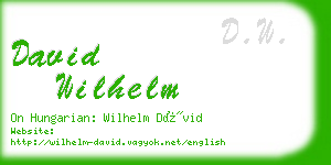 david wilhelm business card